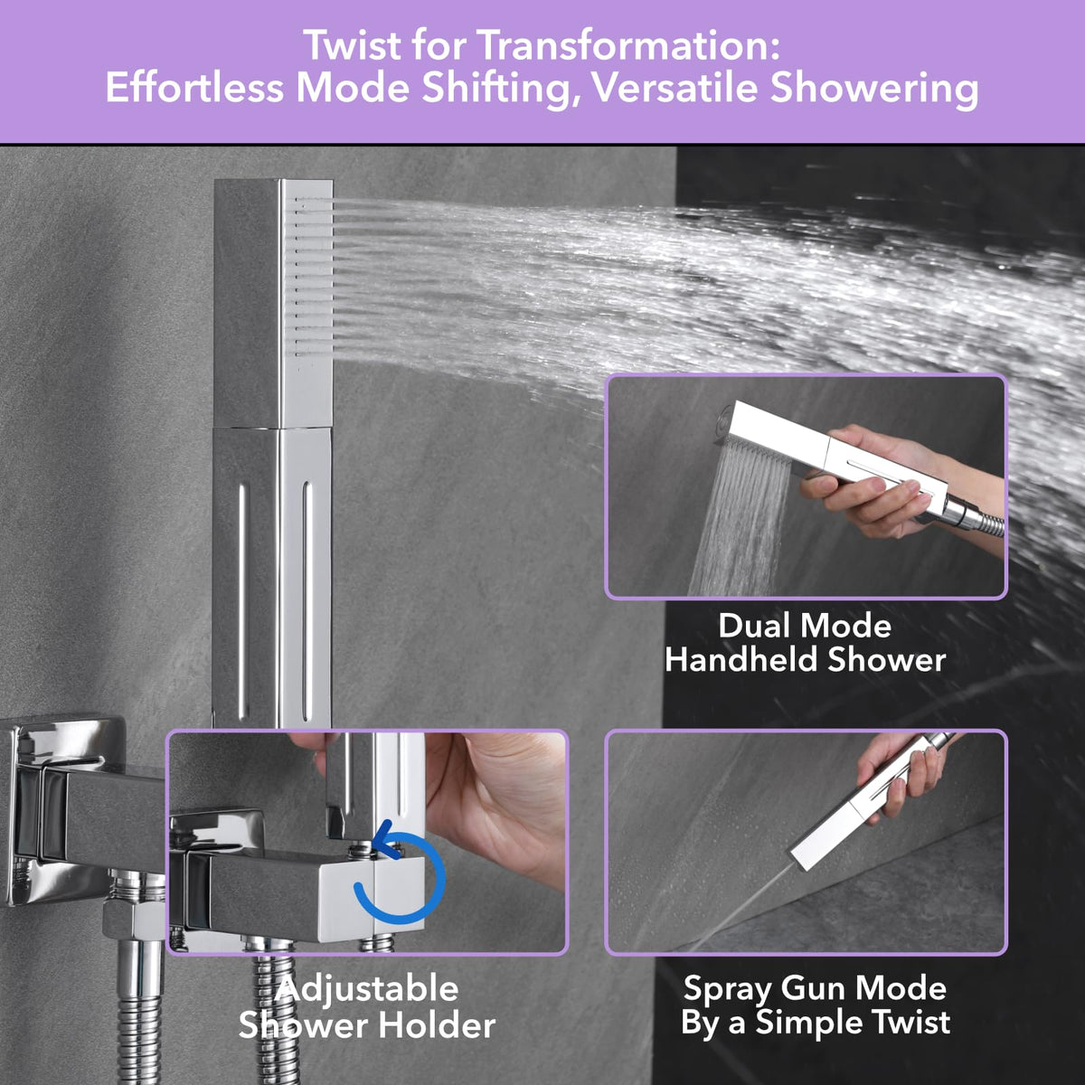 Shower Faucet Set Chrome Modern Shower System