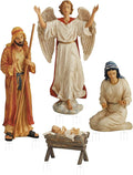Kings Gifts Holy Family Nativity Scene Outdoor Metal 4-Piece Set, Large 45-Inch Tall Lifelike High-Res Yard Art