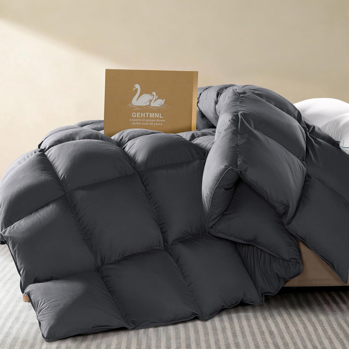 Goose Down Fiber Comforter - All Season Naturally Breathable Down Comforters