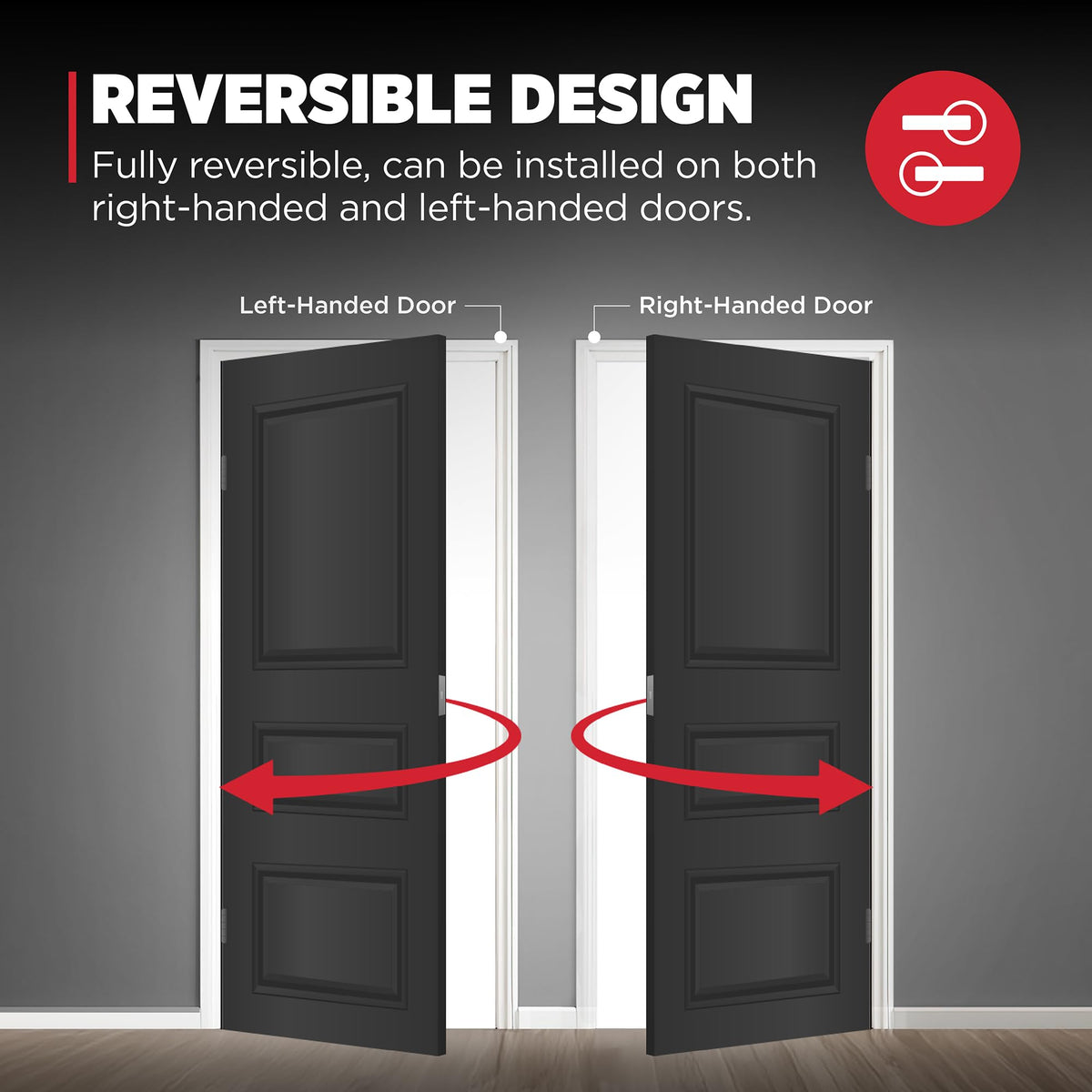 Halifax Non-Locking Door Handle and Closet, Matte Black