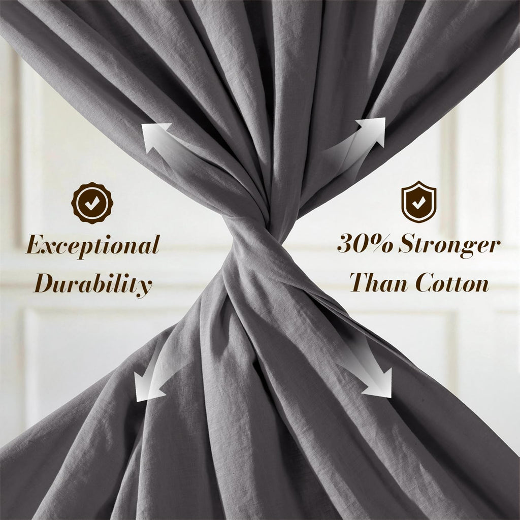 100% French Linen Sheets Set, Natural Flax Bedding