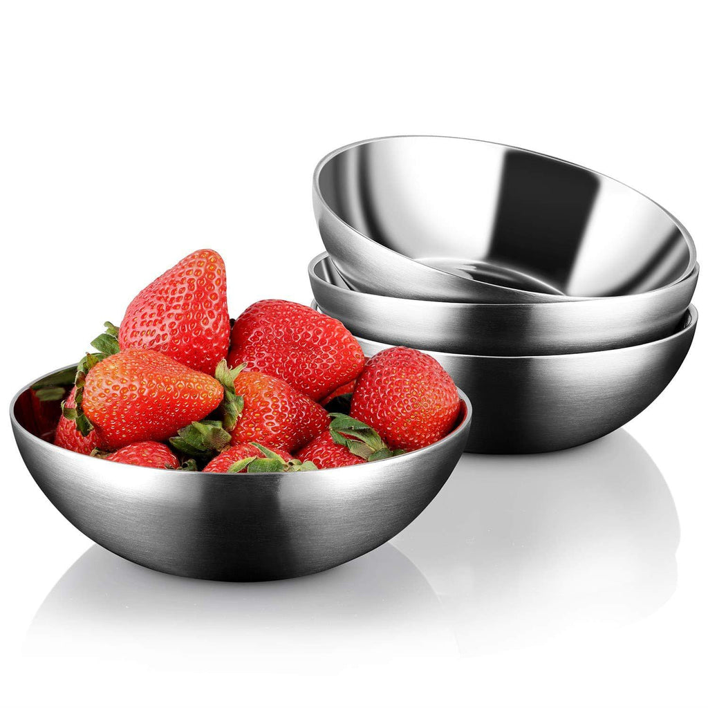 Stainless Steel Bowls for Kids, 18/8 Stainless Steel Toddler Bowl, BPA-Free, Durable & Easy Clean, 4 Pack - 14.5 oz