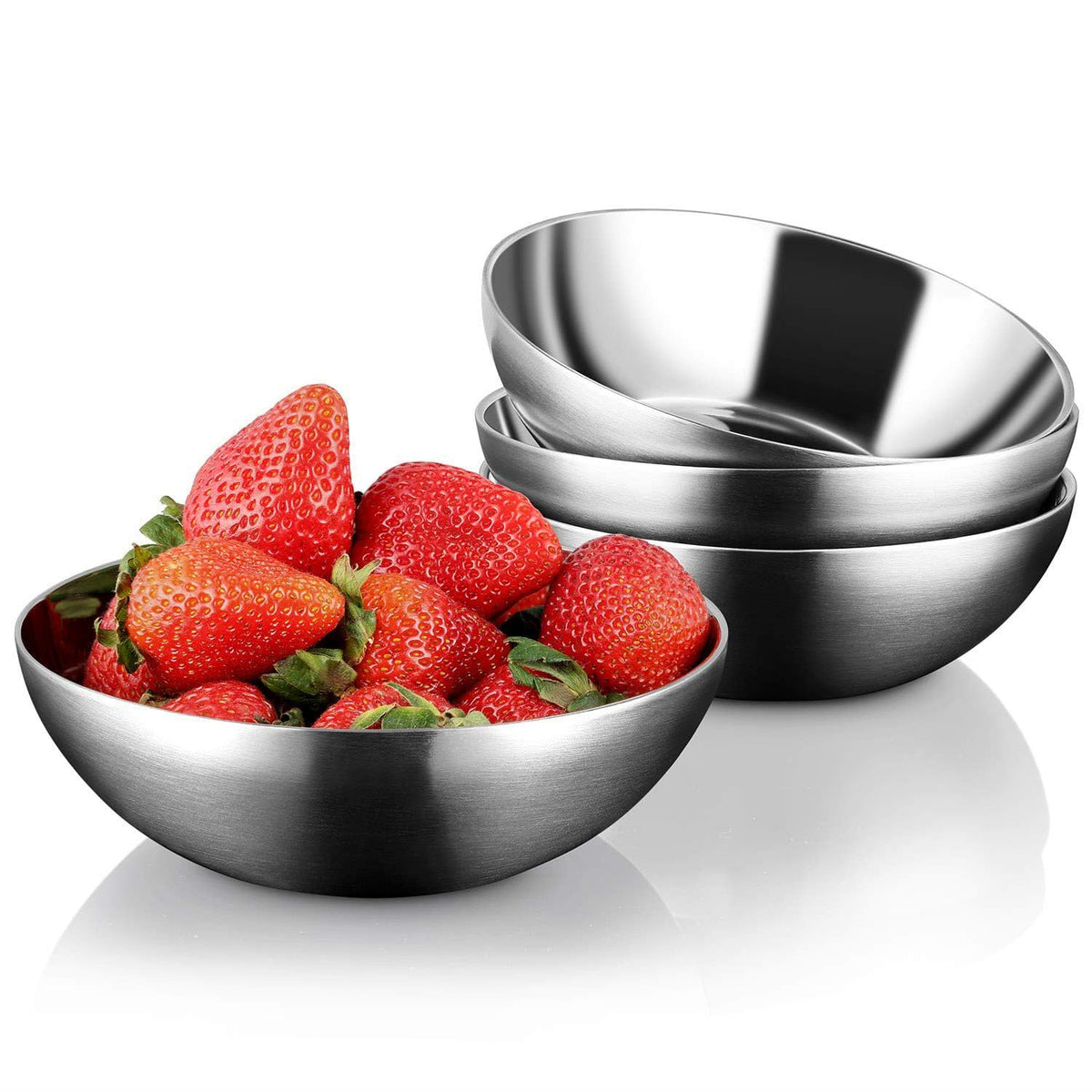 Stainless Steel Bowls for Kids, 18/8 Stainless Steel Toddler Bowl, BPA-Free, Durable & Easy Clean, 4 Pack - 14.5 oz
