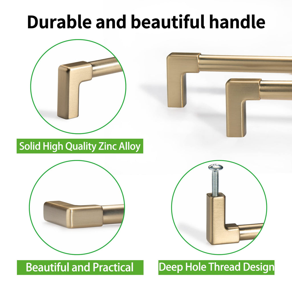 10 Pack Classic Solid 6.3 inch Matte Champagne Bronze Cabinet Pulls