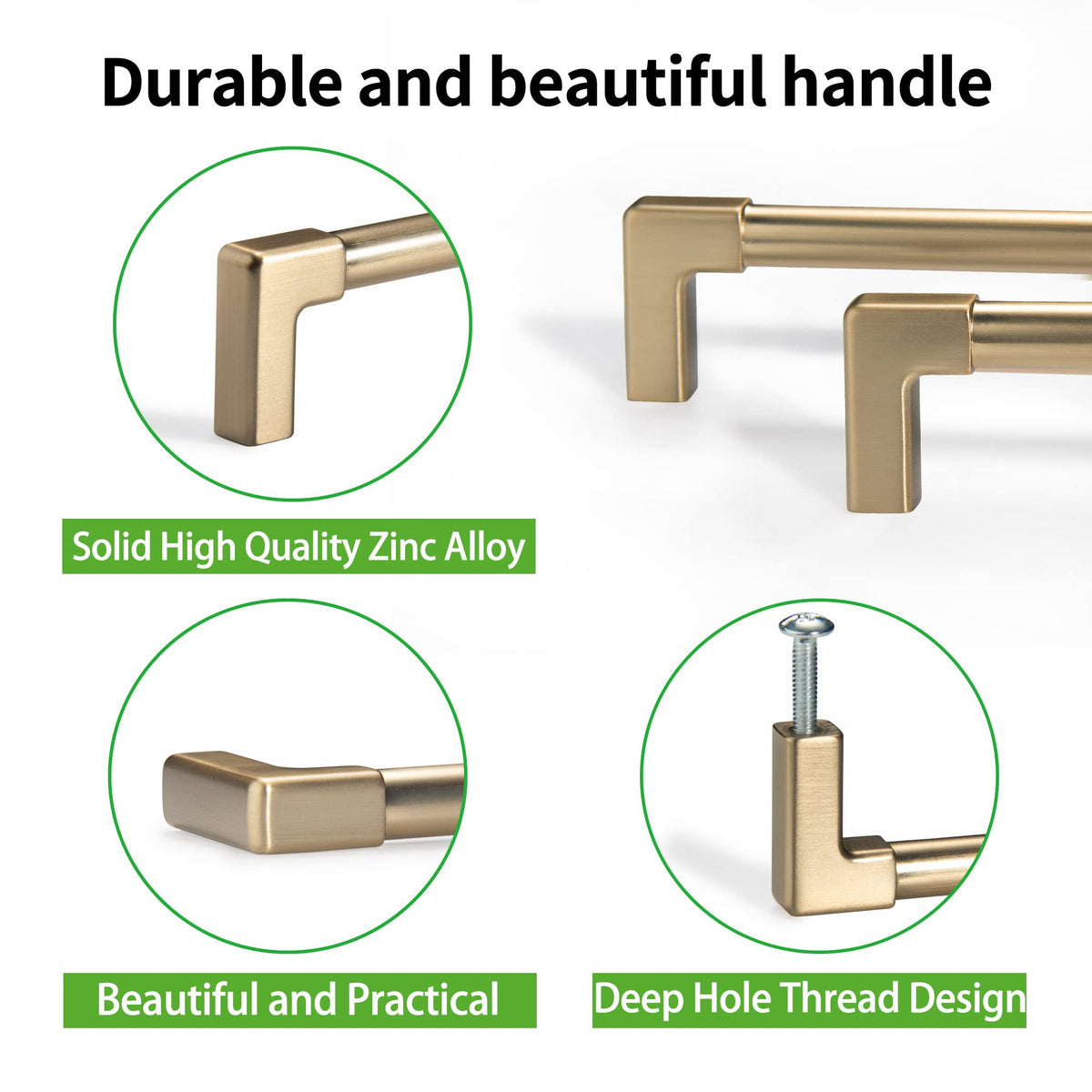 10 Pack Classic Solid 6.3 inch Matte Champagne Bronze Cabinet Pulls