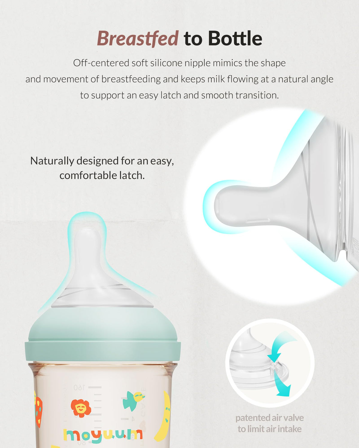 Premium PPSU Wide Neck Anti-Colic Baby Bottle | Made in Korea, Microplastic & BPA-Free, Breastfeed Transition