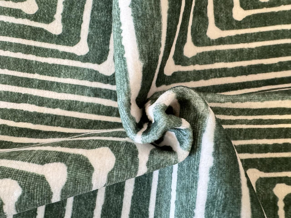 Washable Modern Runner Rug Kitchen, Green Geometric Rug