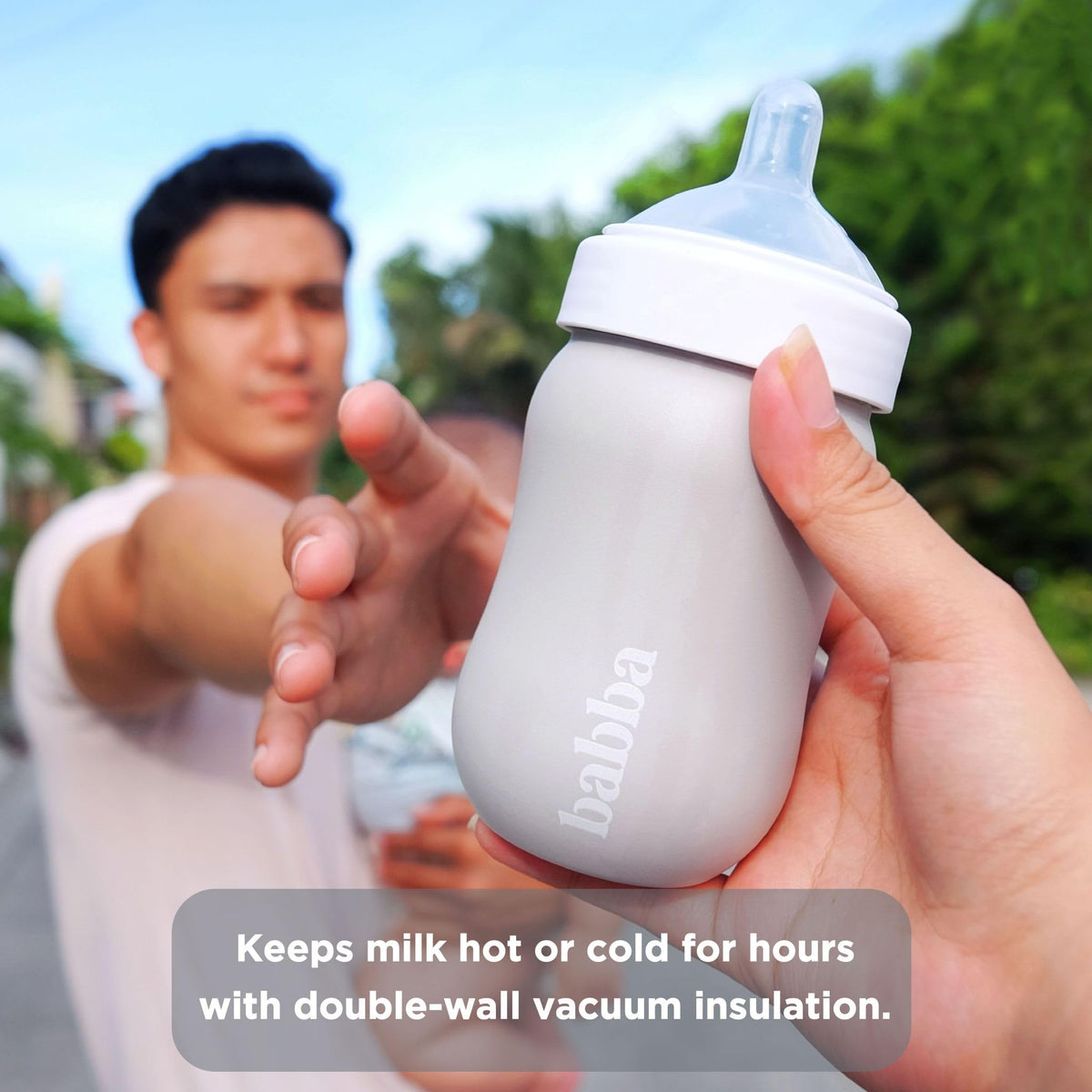 Stainless Steel Baby Bottle, Anti-Colic, Vacuum-Insulated, 8oz