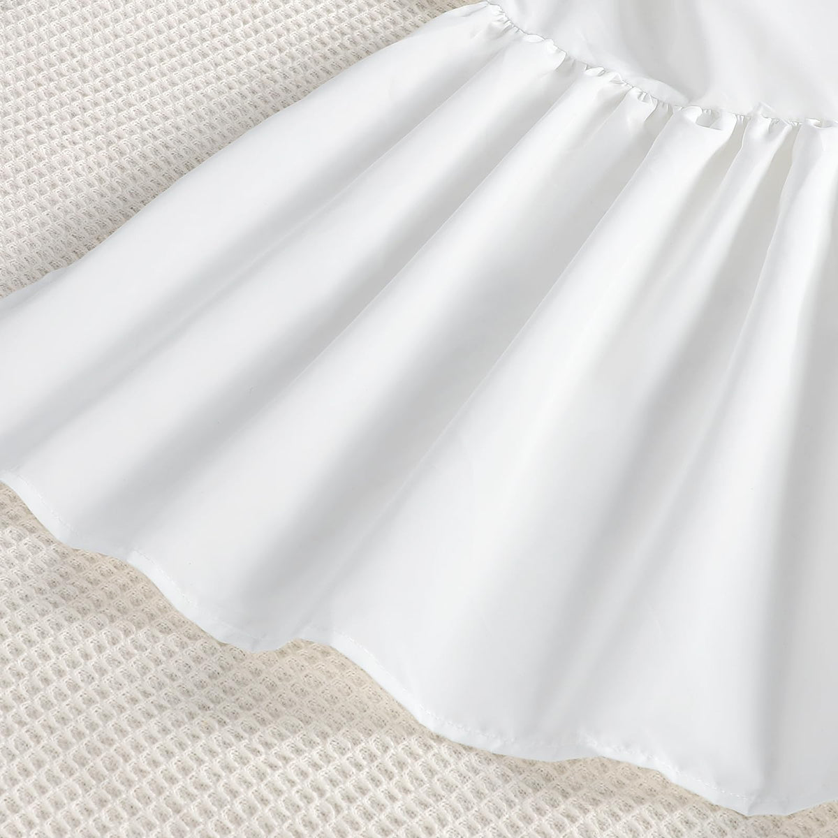 White Crib Skirt 28"X52" with 14" Drop, Ruffle Crib Bed Skirt for Baby Boys Girls, Fit Toddler Beds, Standard Crib