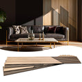 4-Pack Teak Wood Grain 3D Wall Panels with Adhesive, Peel and Stick PVC Wall Tiles for Accent Wall, Covers 48.83 Sq