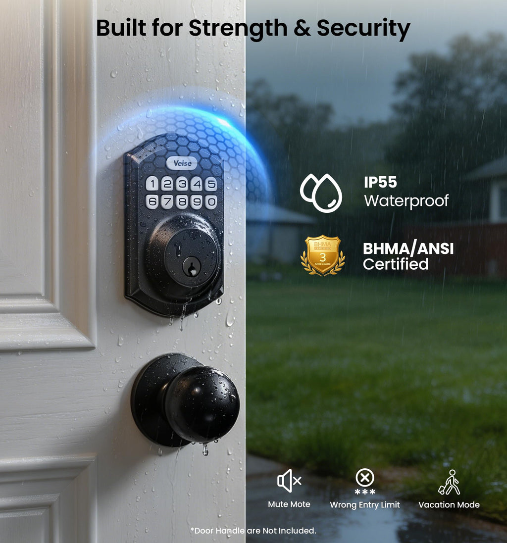 Keyless Entry Deadbolt, Electronic Keypad Lock, Matte Black