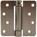 Self-Closing Door Hinge, 4 Inches, 1/4" Radius Corner, Antique Brass