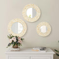 Boho Mirror Wall Decor, Natural Mother of Pearl Art