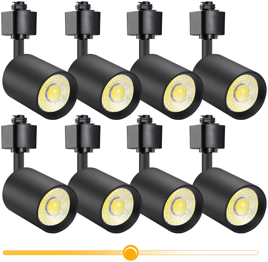 10W Dimmable LED Track Lighting Heads H Type, Black, Pack of 8
