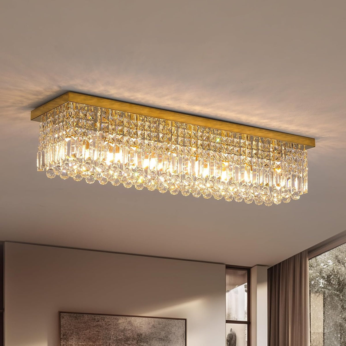 Rectangular Modern Dining Room Chandelier for Long Tables