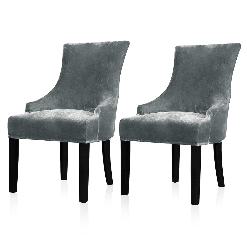 Velvet Stretch Wingback Chair Cover Slipcover - Reusable Protector Cover Banquet Home Decor etc Machine Washable Hand