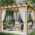 Semi Voile White Sheer Outdoor Curtains 4 Pcs 110x84 In
