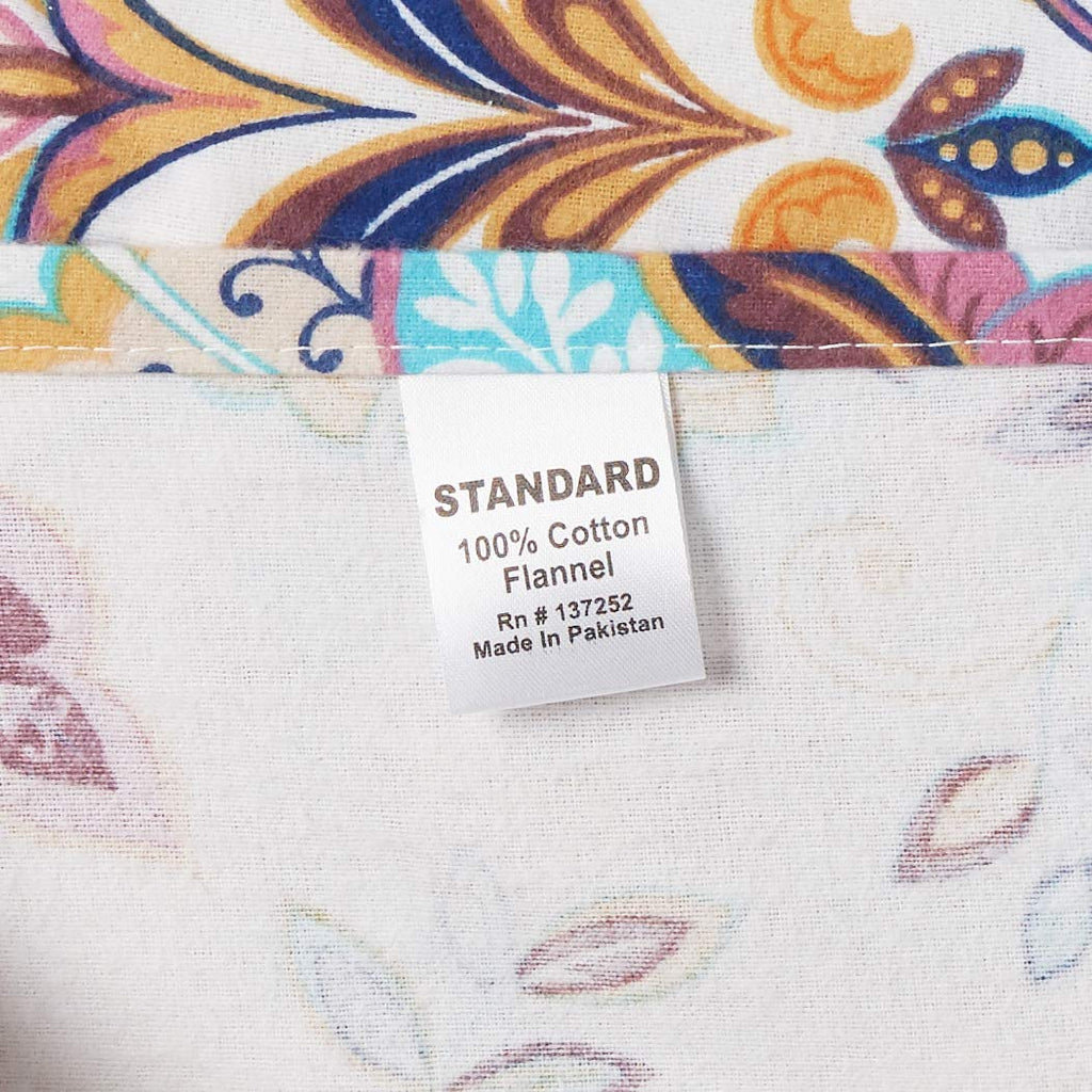 Abstract Paisley Printed Flannel 200 GSM Luxury Duvet Cover Set, Multicolor
