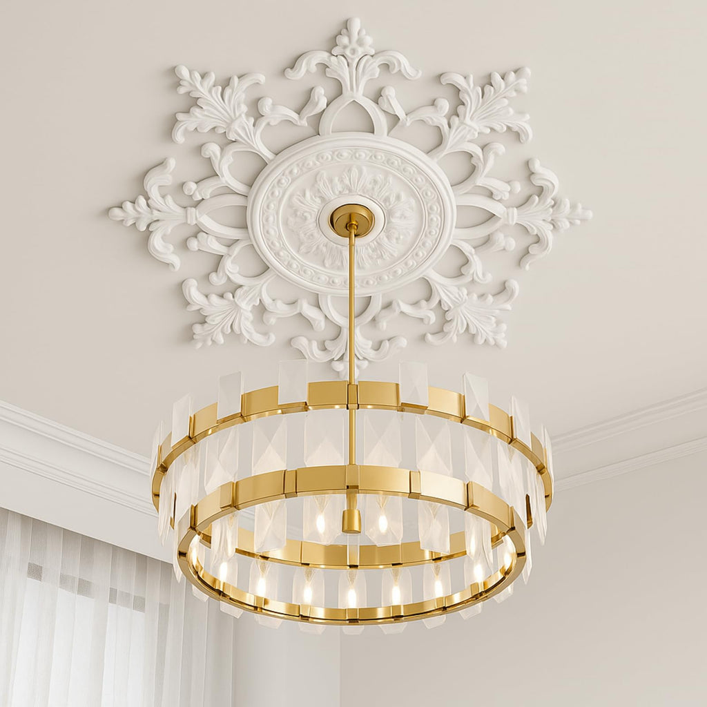 33.5'' Large PU Ceiling Medallion for Chandelier Light Fixtures