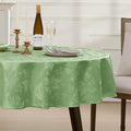 Jacquard Round Tablecloth 70 Inch, Sage Green