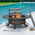 47 Inch Fire Pit with 2 Cooking Grates and Table Lid