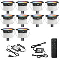 LED Deck Lights Kit, 10pcs Φ1.22 WiFi Smart Phone Control Low Voltage Recessed RGBW Deck Lighting Waterproof Outdoor