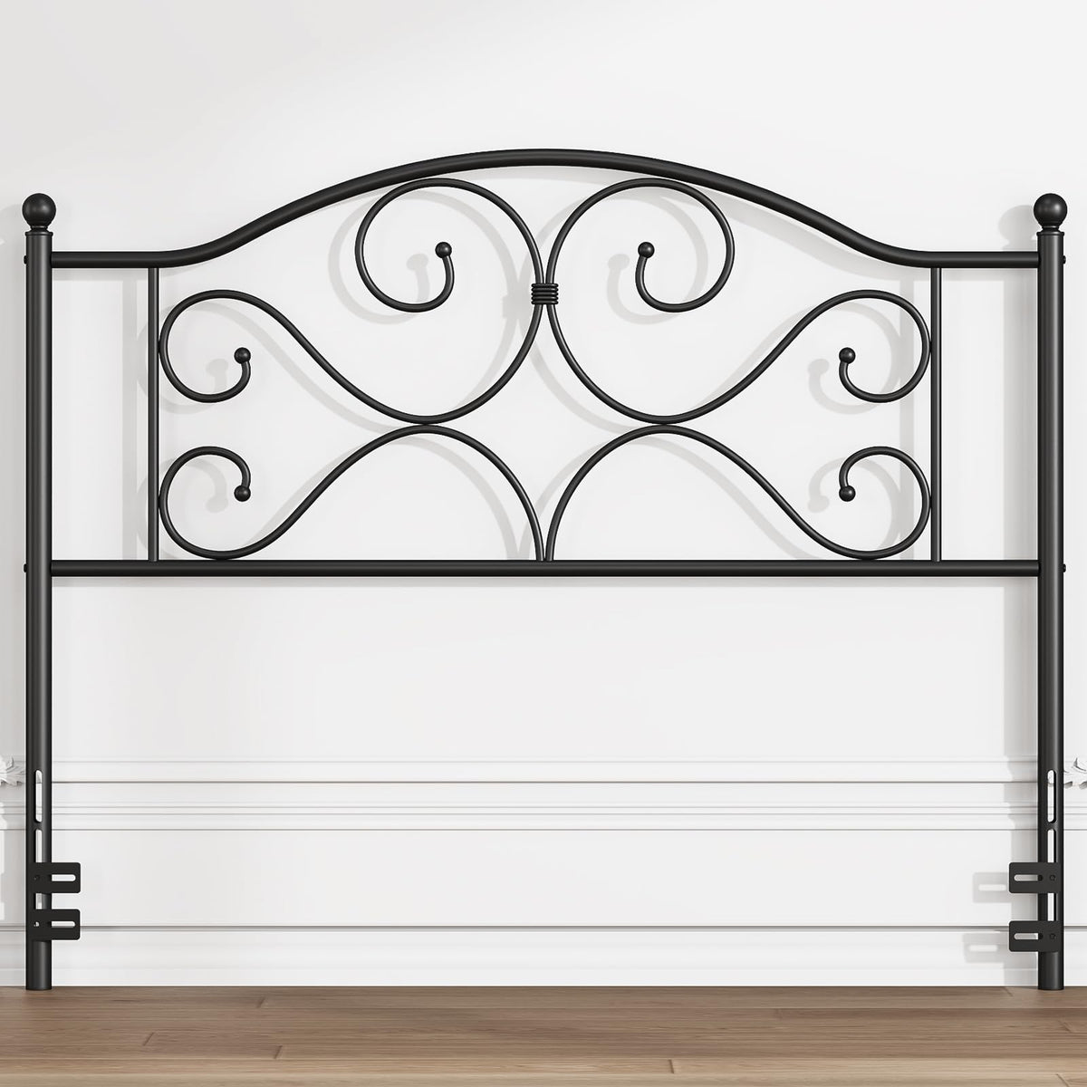 Vintage Platform Metal Queen Headboard Only with Height Adjustable