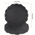 Round Faux Leather Placemats Set of 6, Dining Table Mats, Black