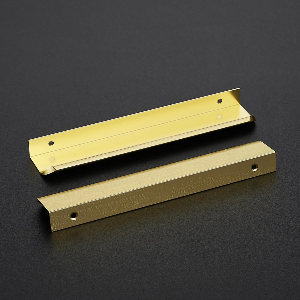 Gold Cabinet Handles Finger Edge Pulls 7.8 Inch CC 20 Pack