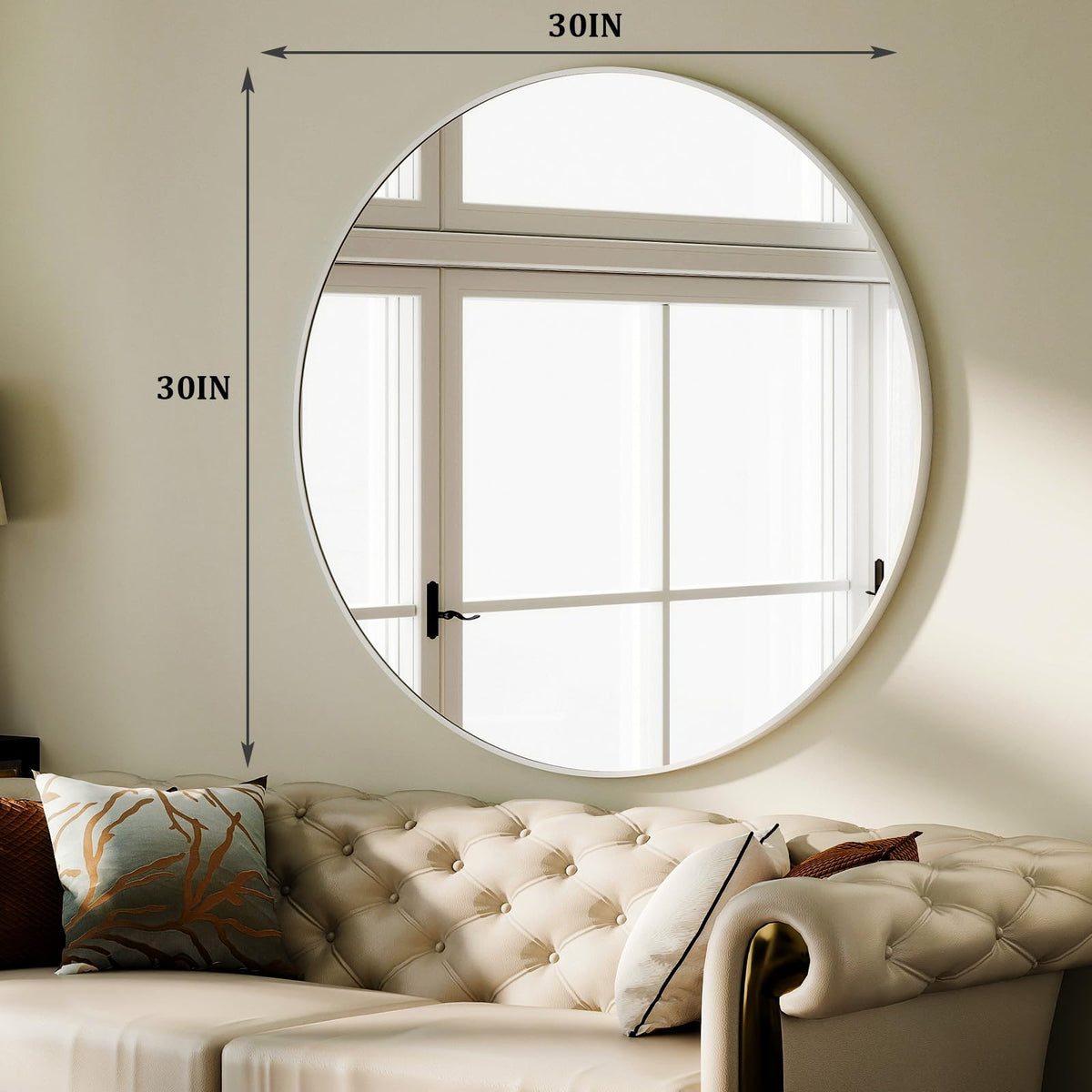 Round Mirror 30 White Wall Mounted Circle Mirrors