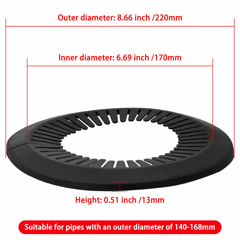 Flange Pipe Cover Decoration, Suitable for 5.51" to 6.61" O.D. Pipe, Snap-on Plumbing Cover Plates, Escutcheon Plate