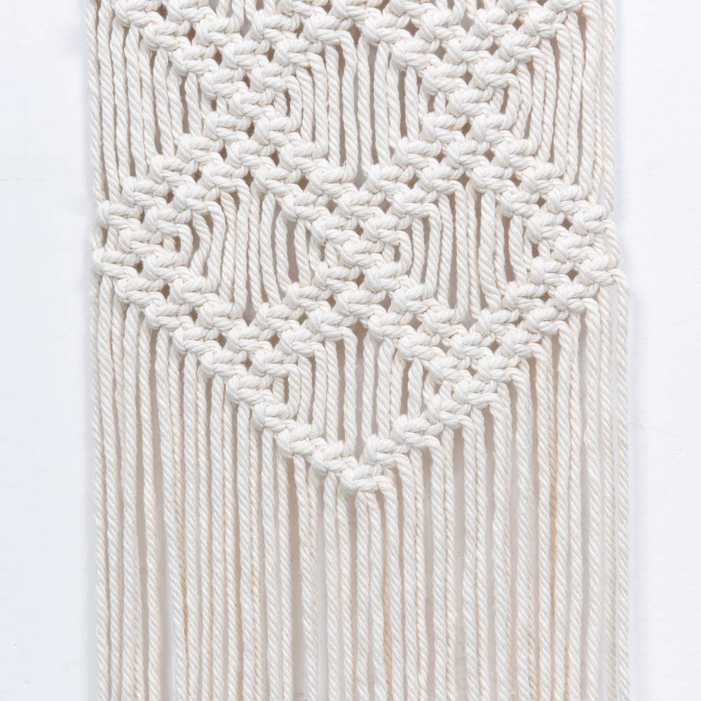 Macrame Wall Hanging - Boho Chic Woven Tapestry - Modern Rustic Wall Art Home Decor - Apartment Dorm Bedroom Nursery