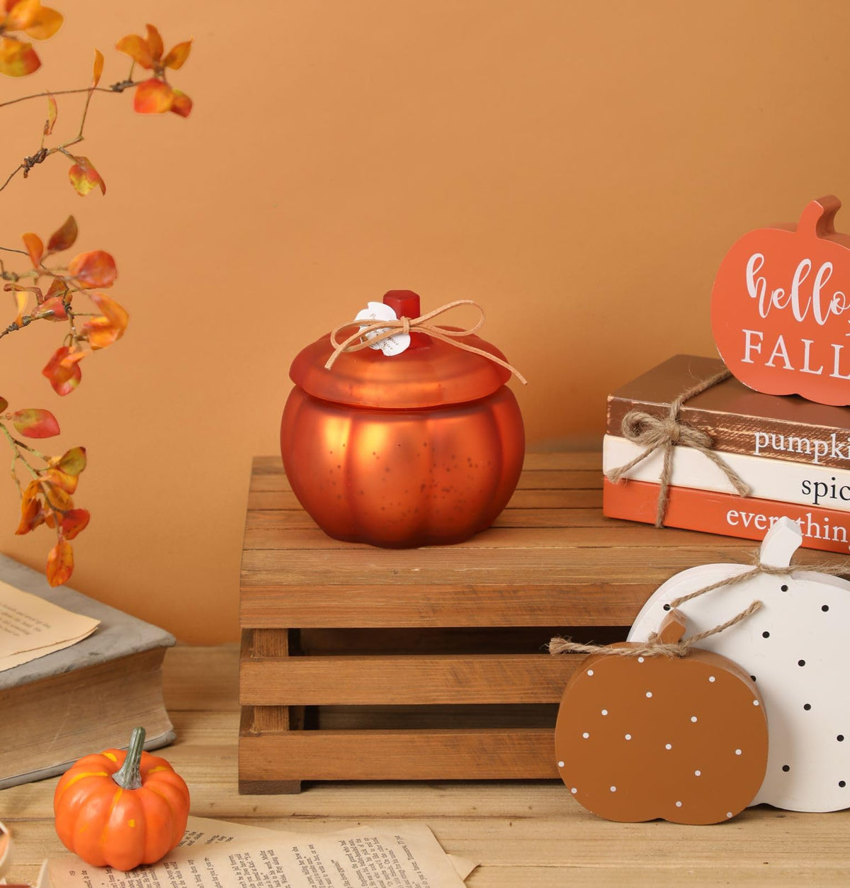 Fall Candle, Cinnamon Pumpkin Spice Candle, 12 oz Pumpkin Shaped Candles