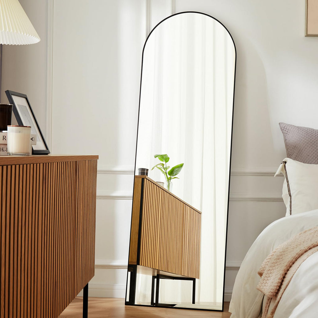 63"x20" Arched Full Length Floor Mirror, Full Body Mirror with Stand