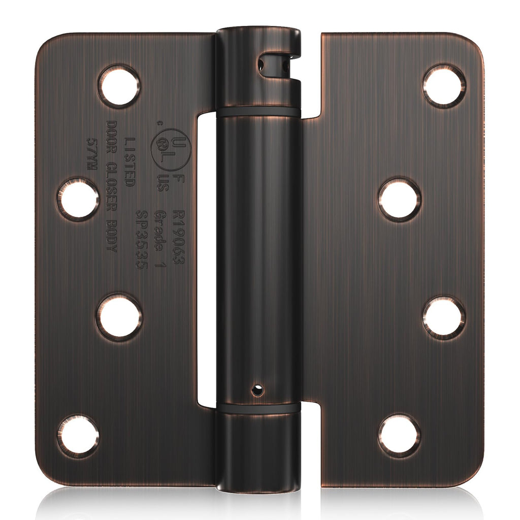 6 Pack Self Closing Door Hinges 4 Inch Oil Rubbed Bronze 1/4" Radius