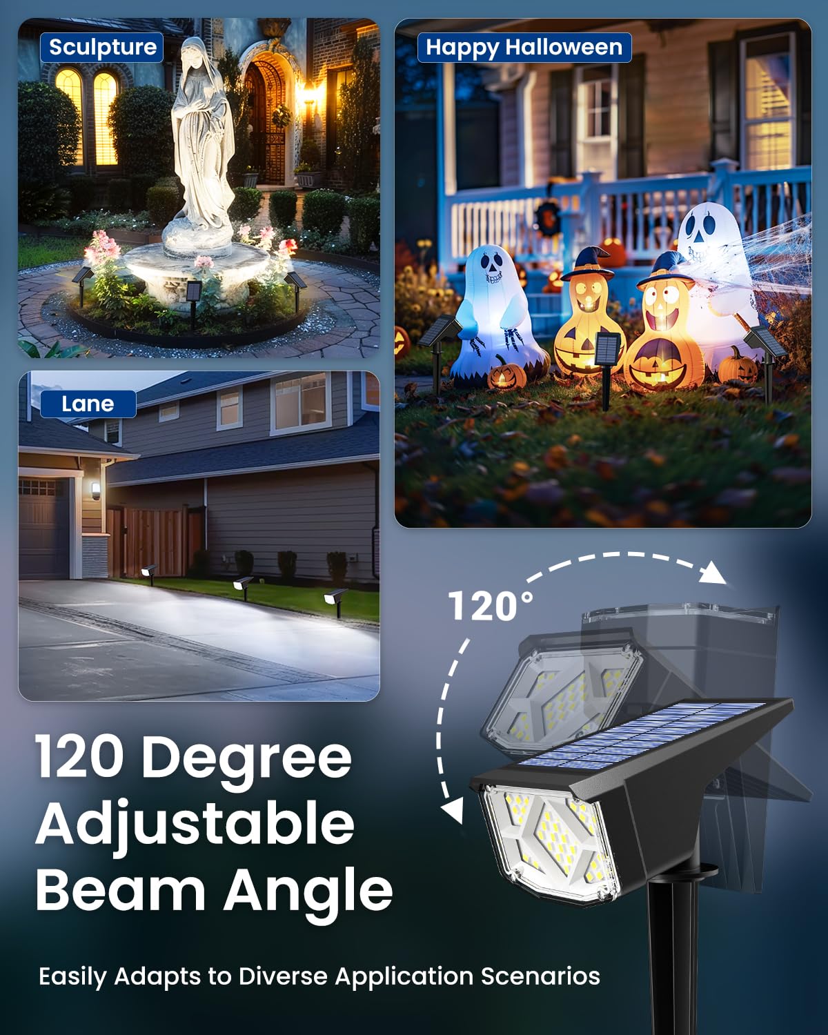 Solar Spot Lights Outdoor Waterproof 12 Pack Cool White