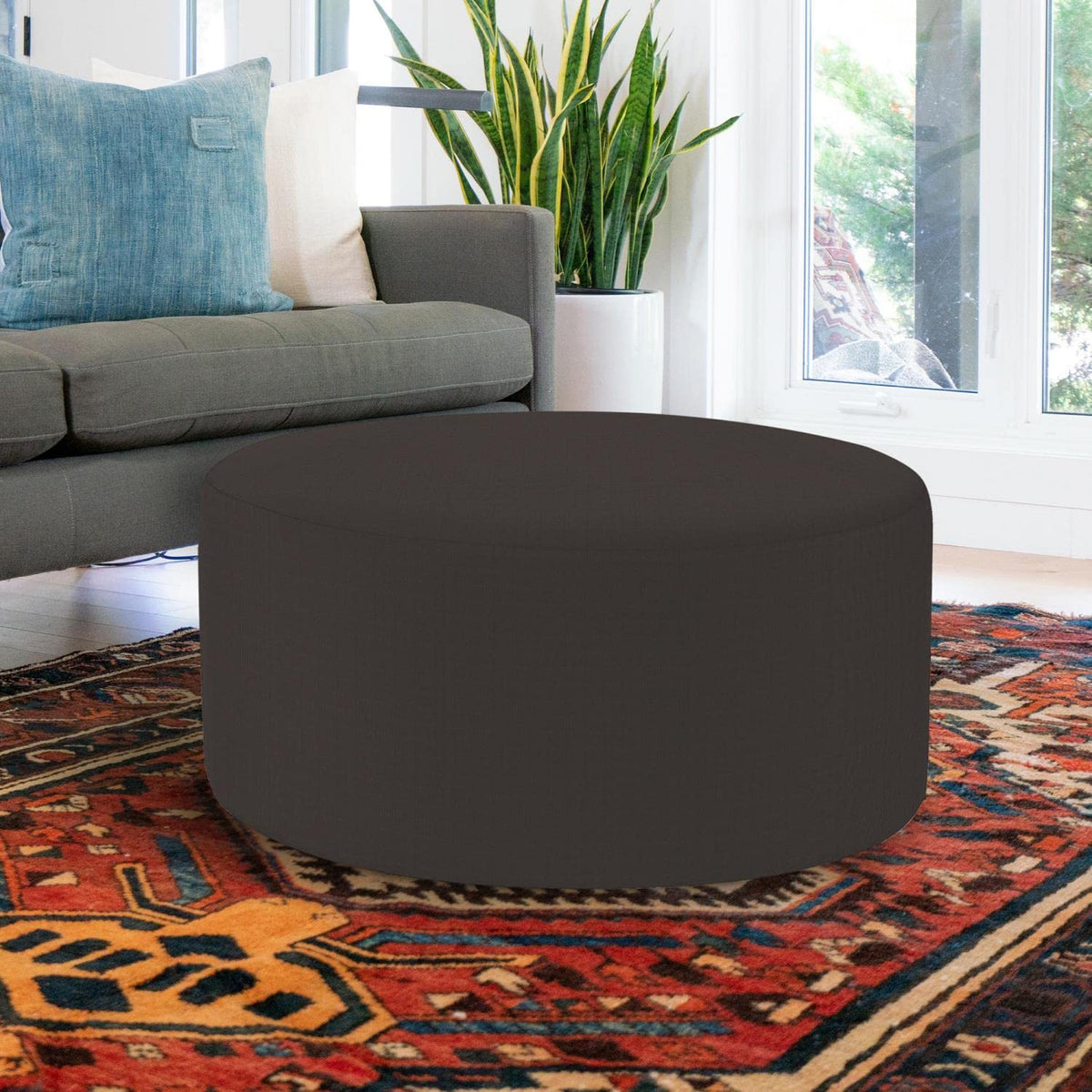 Elliott Round Ottoman Replacement Cover Exclusively Made for 36" Universal Round Ottomans, 100% Polyester Fabric