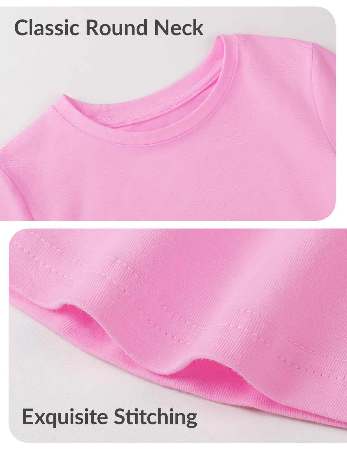 3 Pack Toddler Girls Long Sleeve Shirts Crewneck Soft Cotton Tees