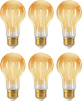 A19 Dimmable Edison LED Bulbs, 700LM 2200K Amber Warm 6-Pack