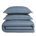 & Stitch King Size Duvet Cover Set, 500 Thread Count Damask Stripe 3 Piece Duvet Insert Cover Set, 100% Cotton