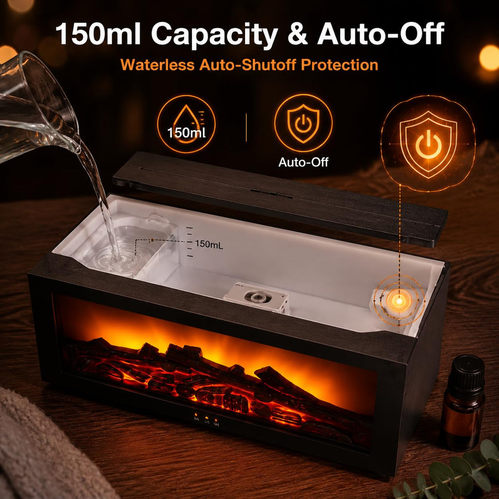 Fireplace Humidifier Flame Diffuser for Essential Oils Air Aromatherapy