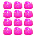 Pink Flickering Flame Tea Lights with 6H Timer, Battery Operated