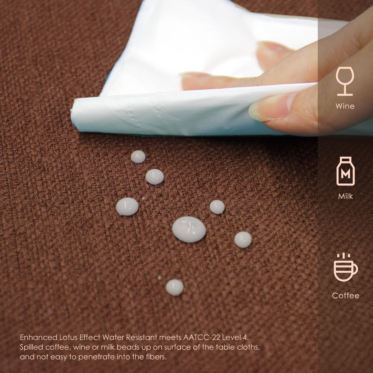 Rectangle Table Cloth Waterproof Brown 70"x55"