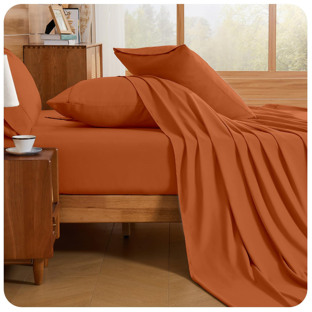 Sheet Set- 6 Piece Breathable & Cooling Sheets | Ultra-Soft Hotel Luxury Bed Sheets | 18" Deep Pocket