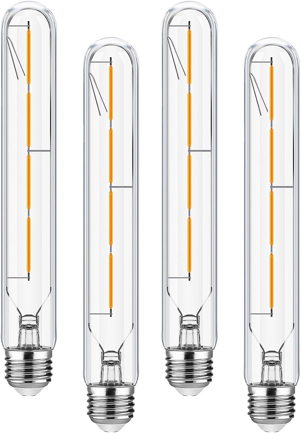 T10 Led Long Bulbs,4W Dimmable Tubular Bulb,40 Watt Equivalent,E26 Edison Style Vintage LED Filament Light Bulb,3000K