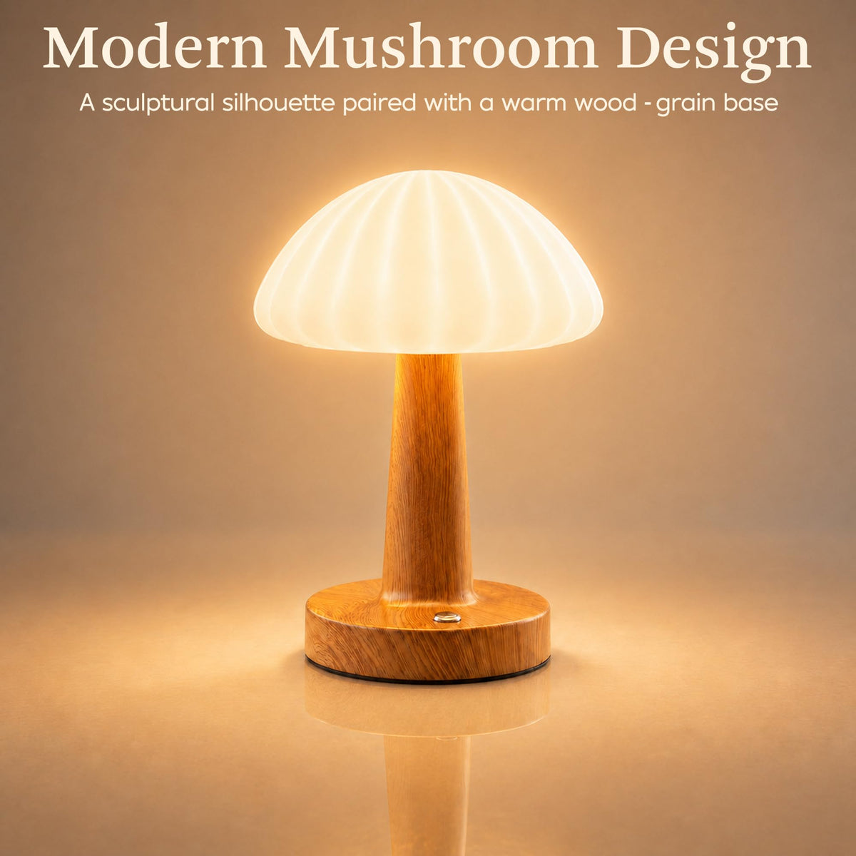 Outdoor Table Lamp, Mushroom Shape, Rechargeable, Waterproof