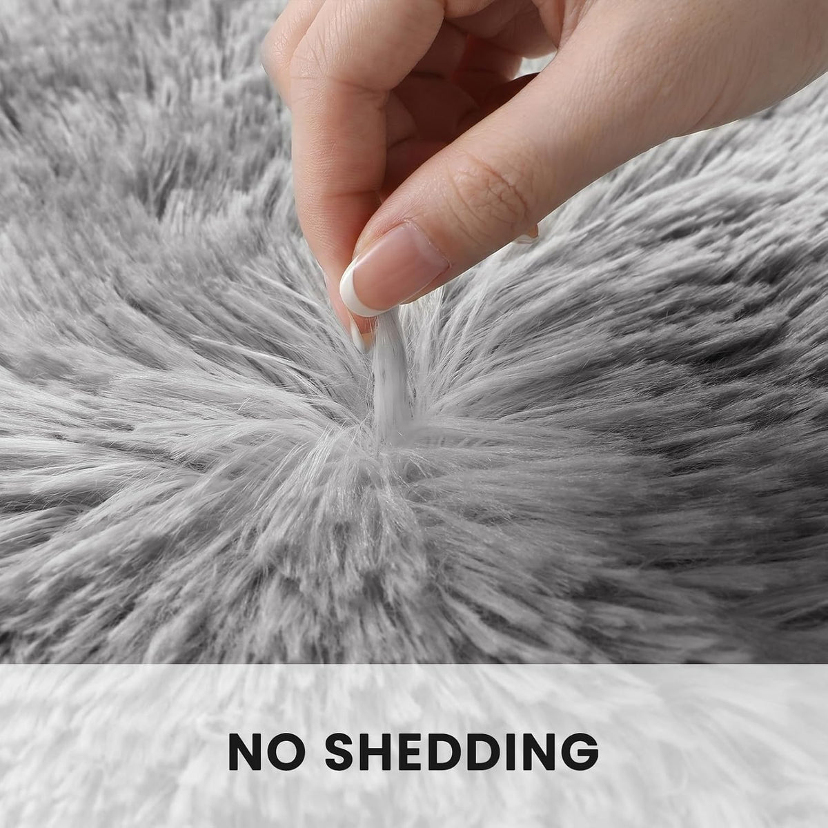 Area Rugs Living Room, Fluffy Shag Grey
