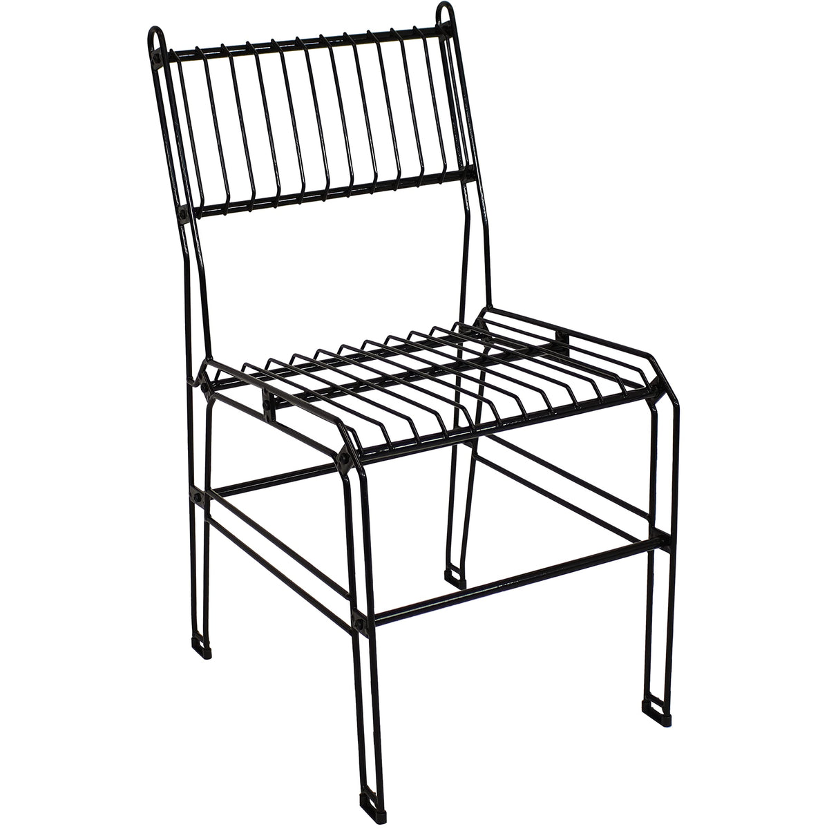 Inspired Bertoia Style Modern Steel Wire Armless Outdoor Dining Chair - Black