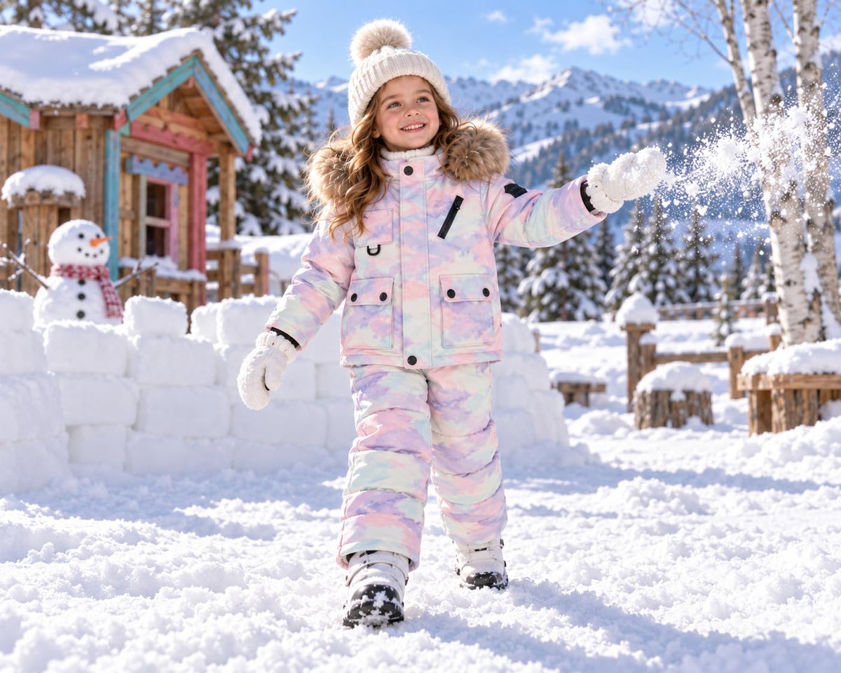 Toddler Snow Suit Girls, Toddler Winter Coat, Baby Infant Boys Snowsuit Snow Jacket & Pant for kids, Colorful
