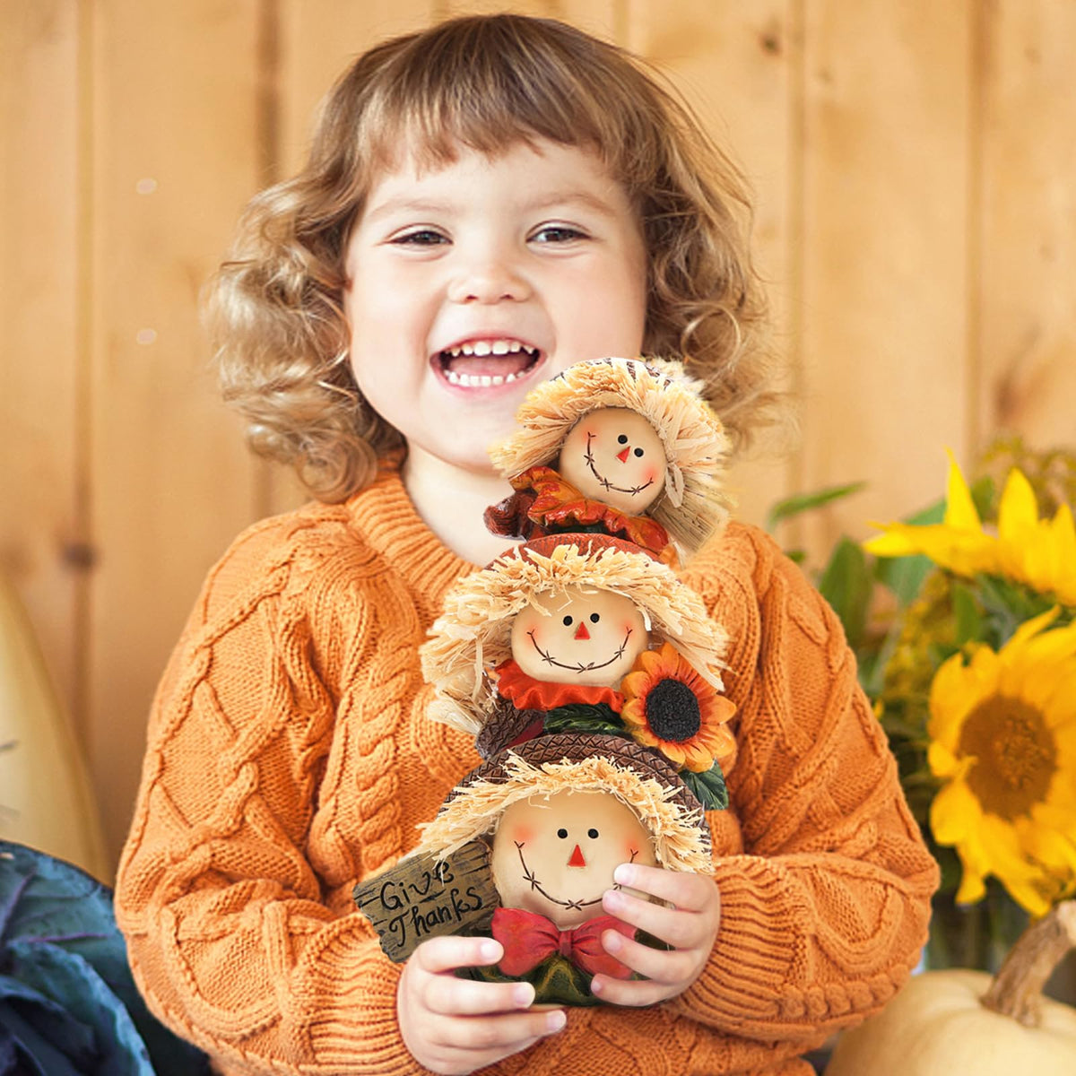 Autumn Thanksgiving Scarecrow Decoration Handmade Thanksgiving Decor Garden Dining Room Decoration Gifts